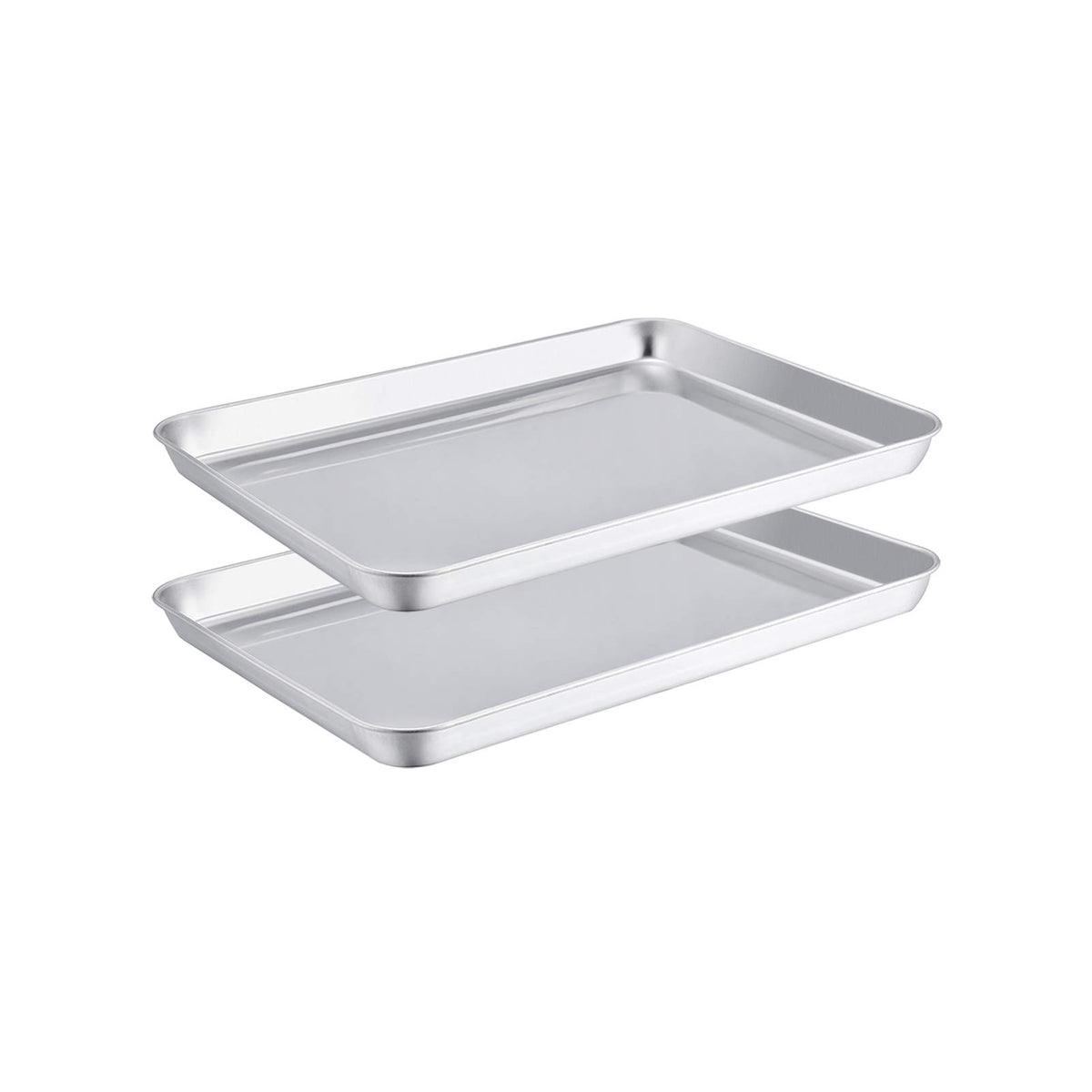 Teamfar Toaster Oven Pans Set Of 2, Stainless Steel Compact Toaster Oven Tray Ovenware, 10.5 ' ' X 8 ' ' X 1 ' ', Non-Toxic & He