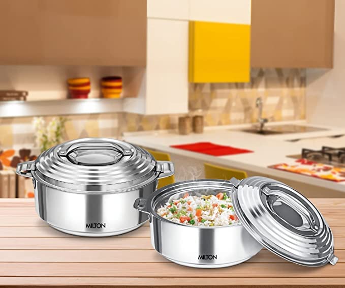 Milton Casserole For Hot Food, Insulated Stainless Steel Hot Pot With Lid, 84 Oz (2500 Ml) 2.6 Qt, Serving Box (Bowl, Dish) For