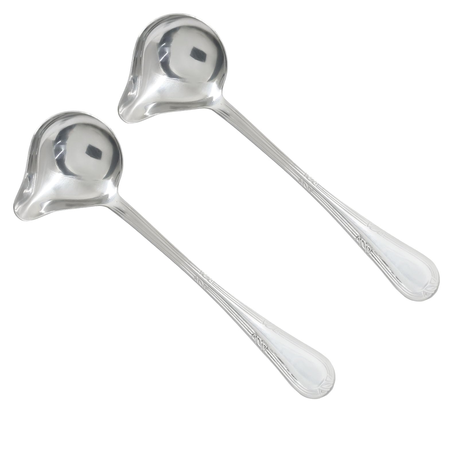MangoOrder 2 Pack 7.9 Inch Gravy Ladle Drizzle Spoon, Stainless Steel