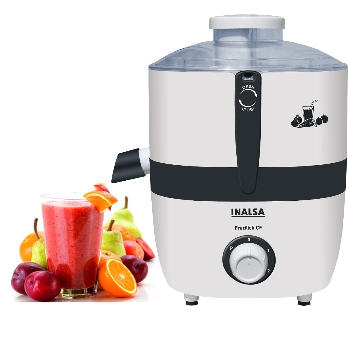 Inalsa Electric For Fruits And Vegetables Centrifugal Juicer 500Watt|Juicer Mesh With Ss Sieve|Overload Protector For Motor Safe