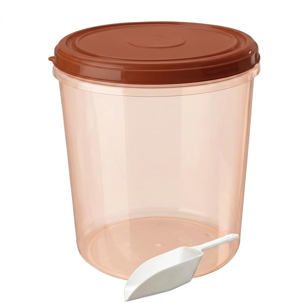 Air O Matic Kitchen Storage Container Brown Color With Free Scoop (10 Ltr)