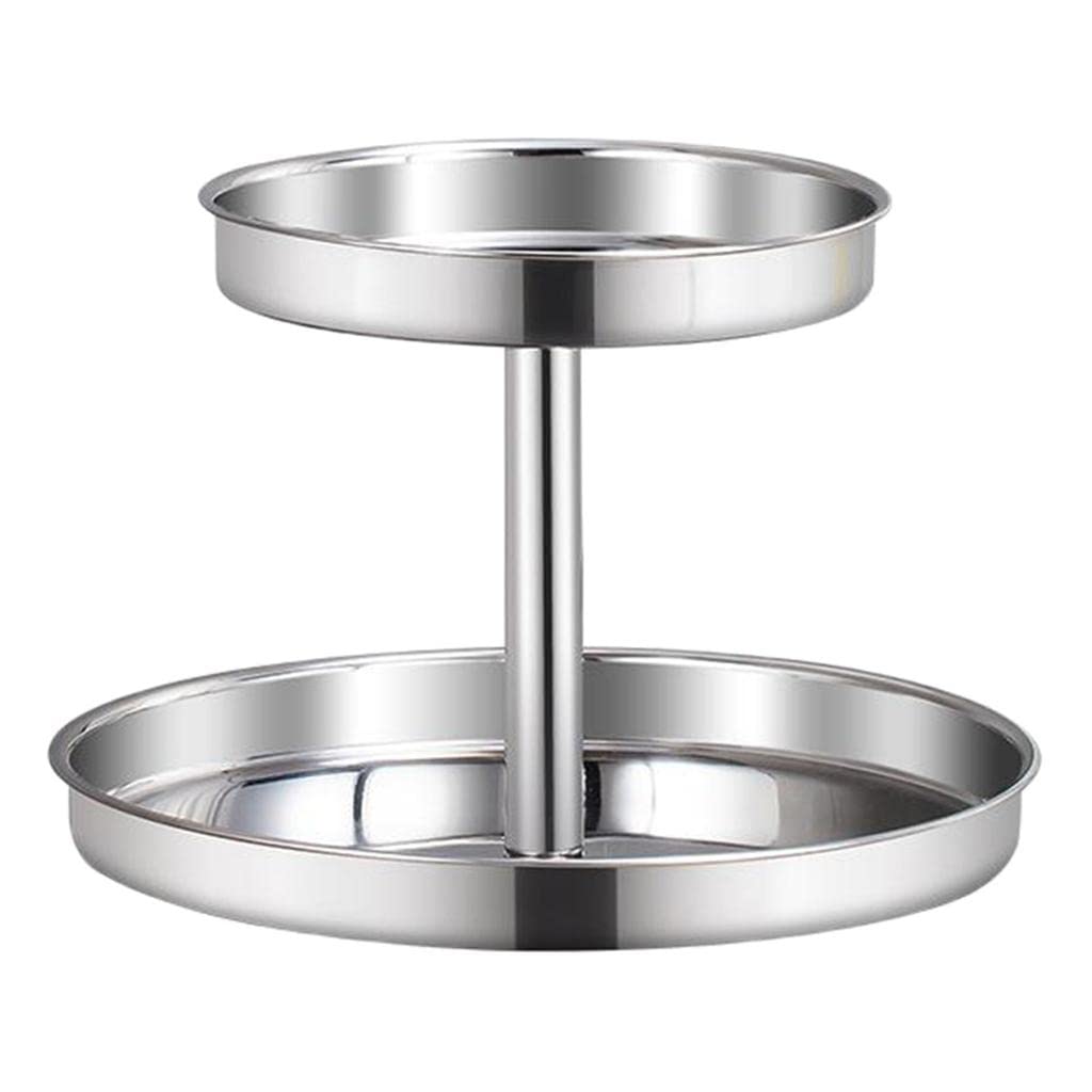 Ujeavette Spice Rack Organizer For Cabinet Rotating Tray Turntable Storage Container Double Layer