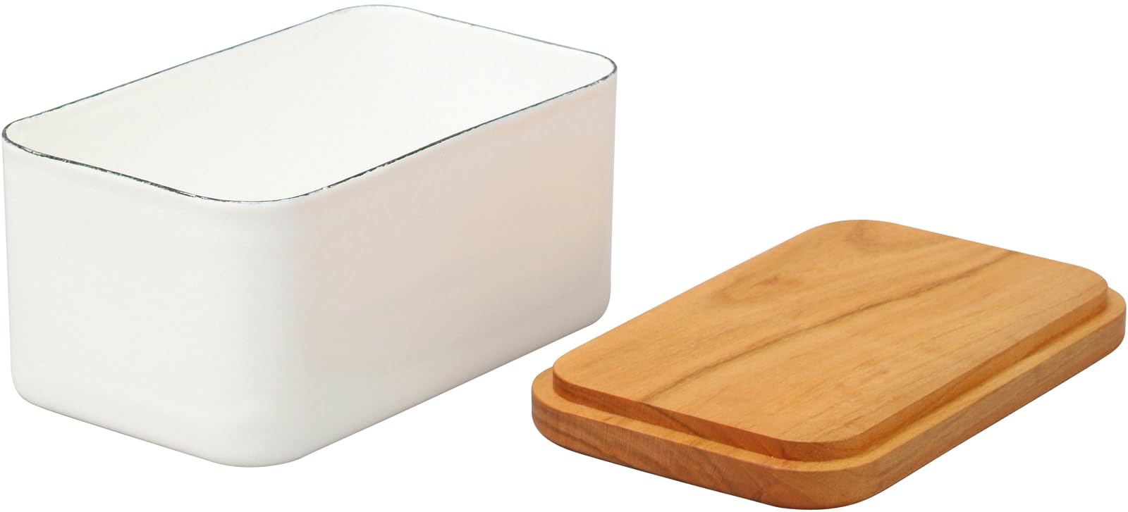Noda Horo Bt-450 Butter Case, Enamel, 15.9 Oz (450 G), White, Made In Japan