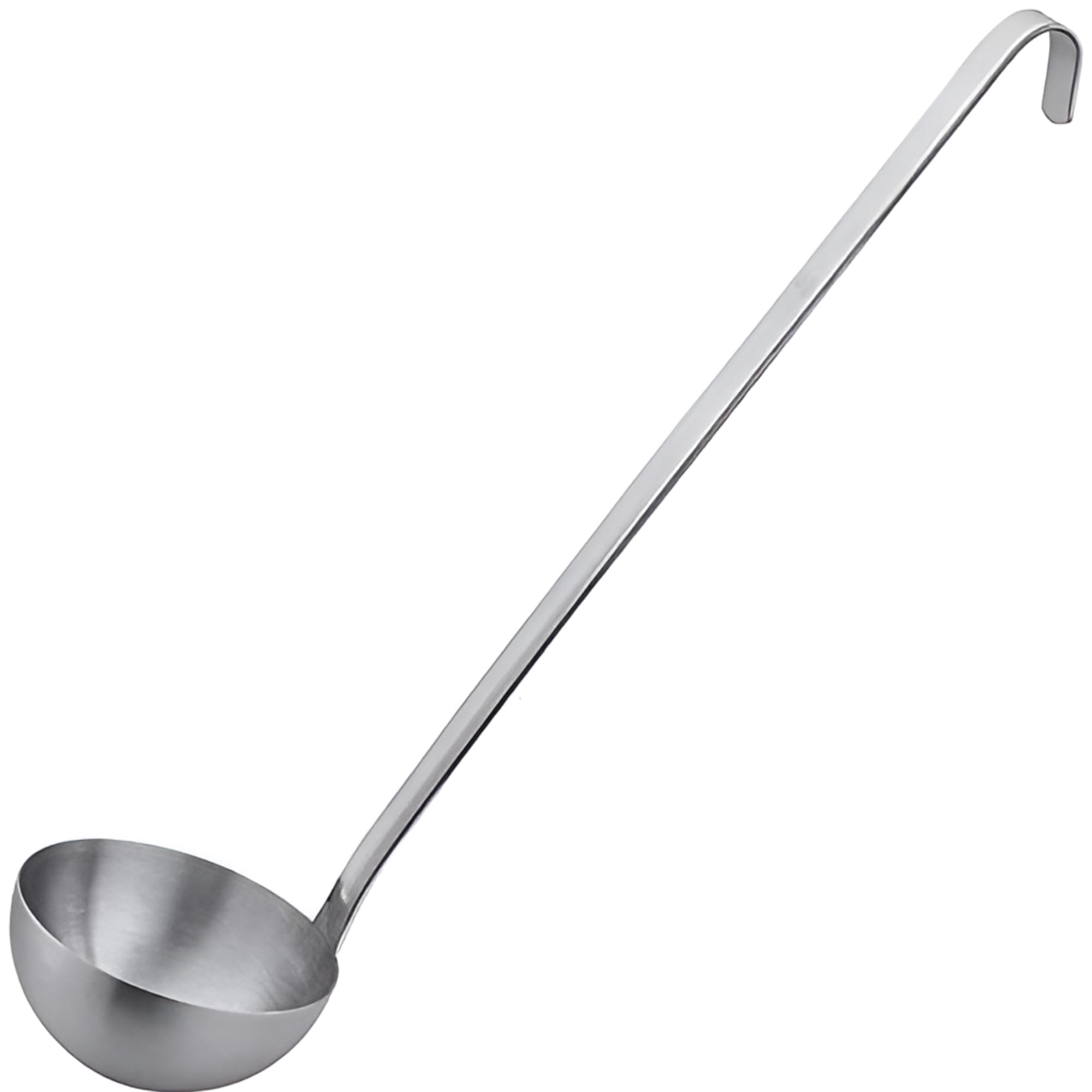 Vollum 1-Piece Ladle Heavy Duty Thick Stainless Steel - 6 Ounce (3.6'' Bowl Diameter, 12.1'' Handle Length)