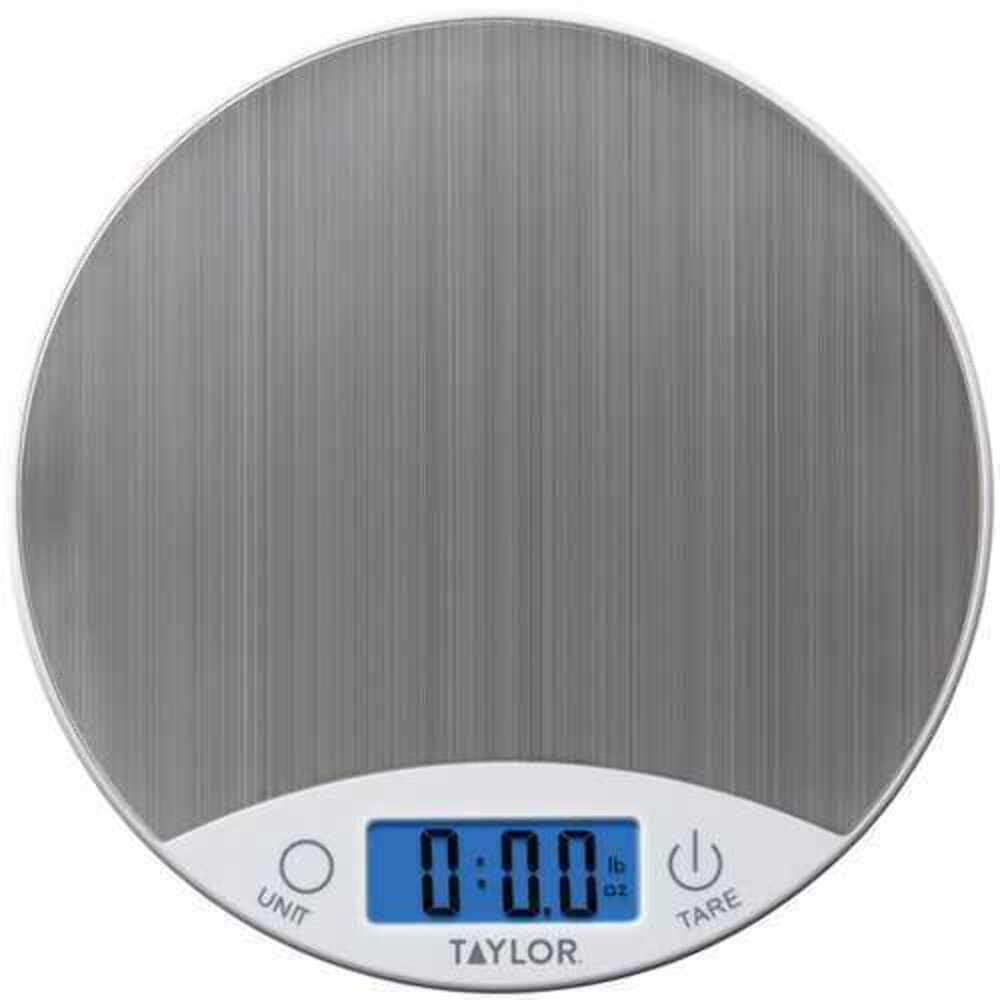 Taylor Precision Products 389621 Stainless Steel Digital Kitchen Scale, One Size, White