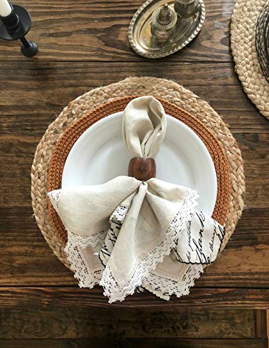 The Home Talk Rustic Round Tablemat Hand-Made Mats For Parties, Dining Table, Coasters Decorative Placemats Jute Natural Fibers,