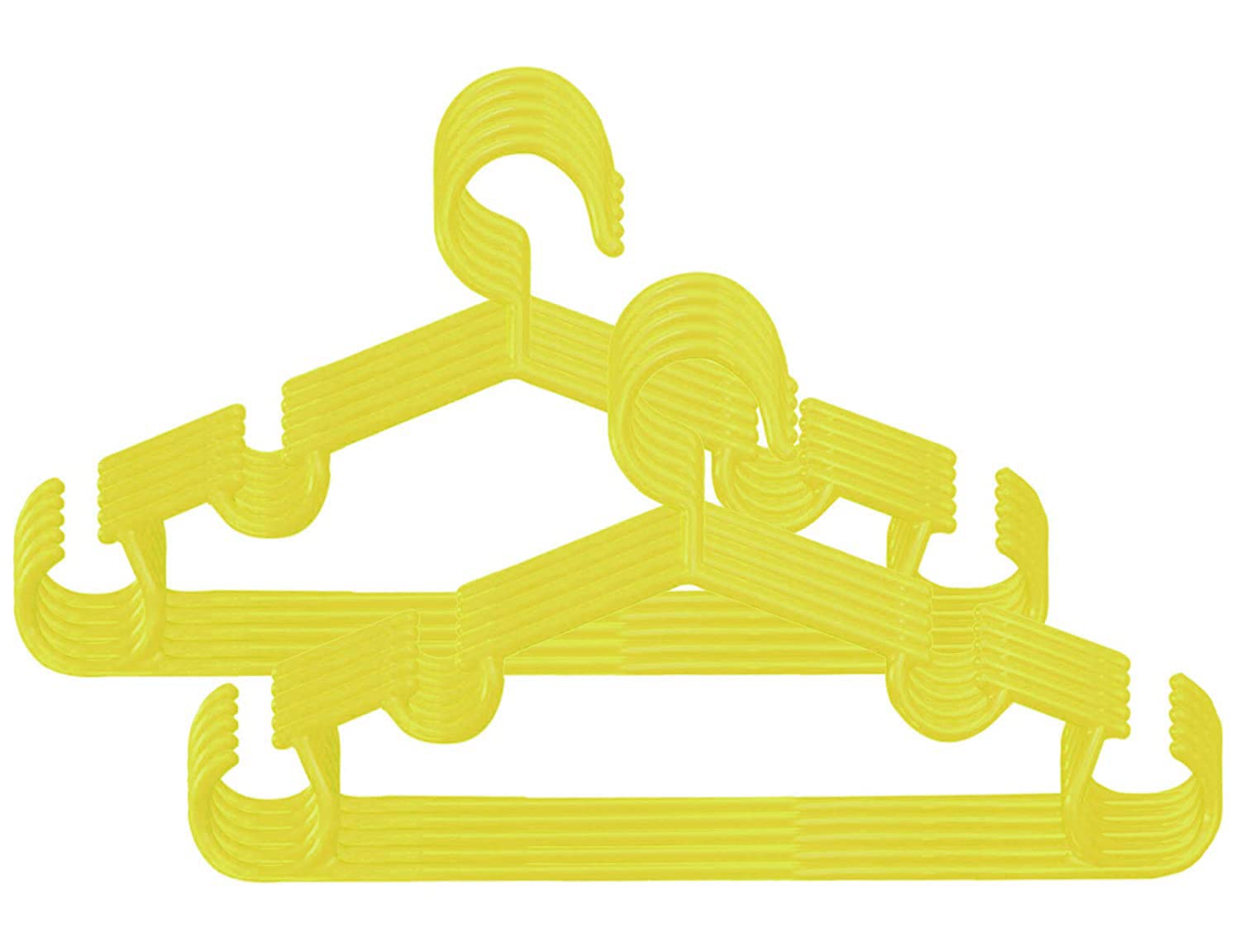 Kuber Industries Anti-Slip Baby Clothes Hanger|Heavy-Duty Plastic Baby Hanger|Hangers For Wardrobe, Closet|Pack Of 10 (Yellow)