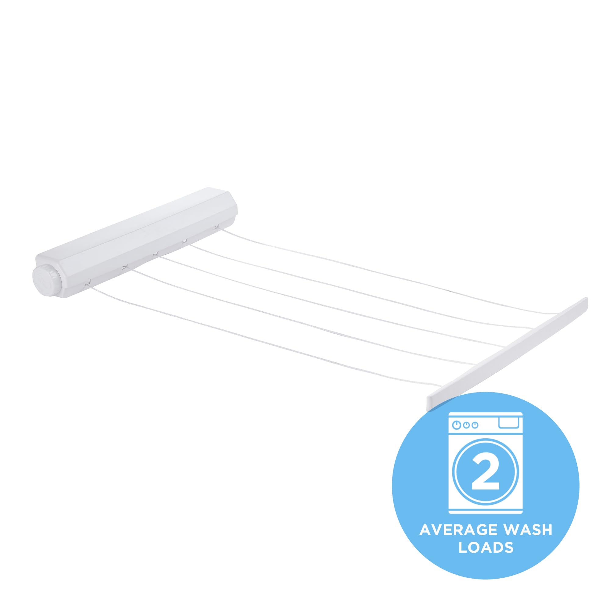 Minky Homecare 5-Line Retractable Indoor Clothesline, 72ft White Wall Mounted Drying Rack, Model VT20600102