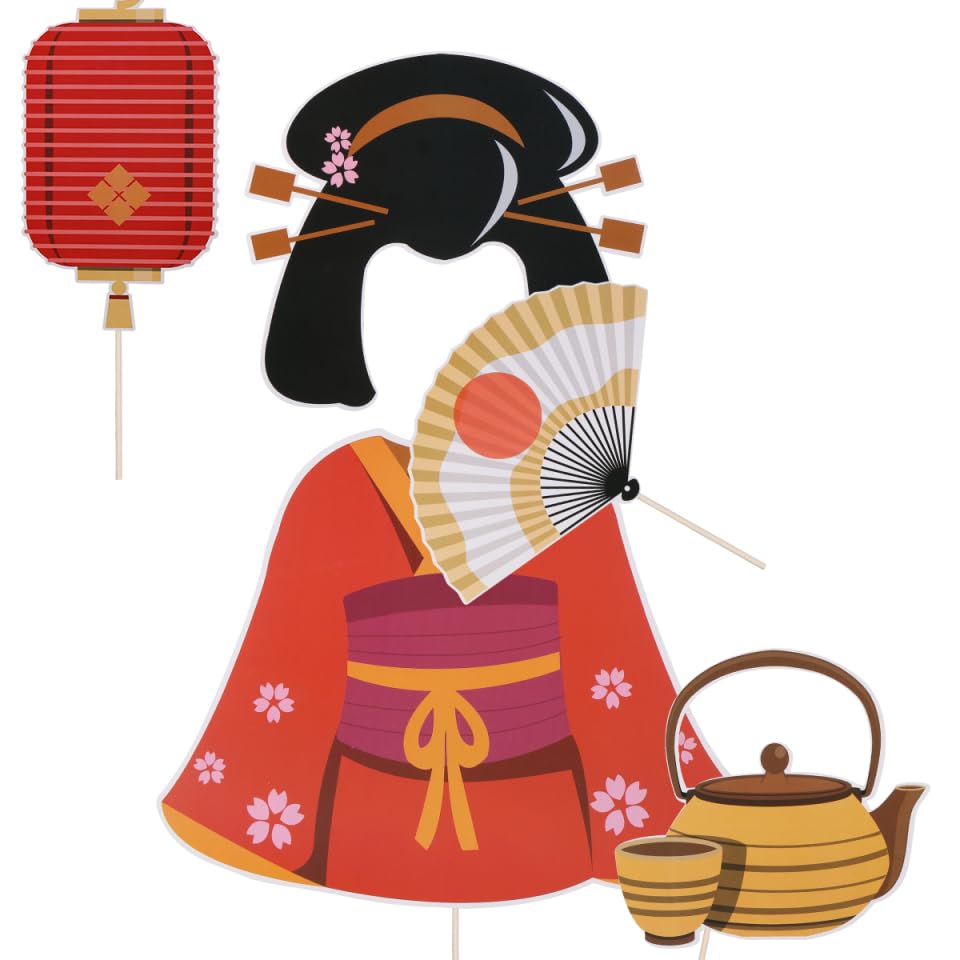 PRETYZOOM 20pcs Japanese Tea Party Photo Booth Props Japanese Cuisine Sushi Restaurant Decoration Japanese Banquet Dancing Party Photo Props