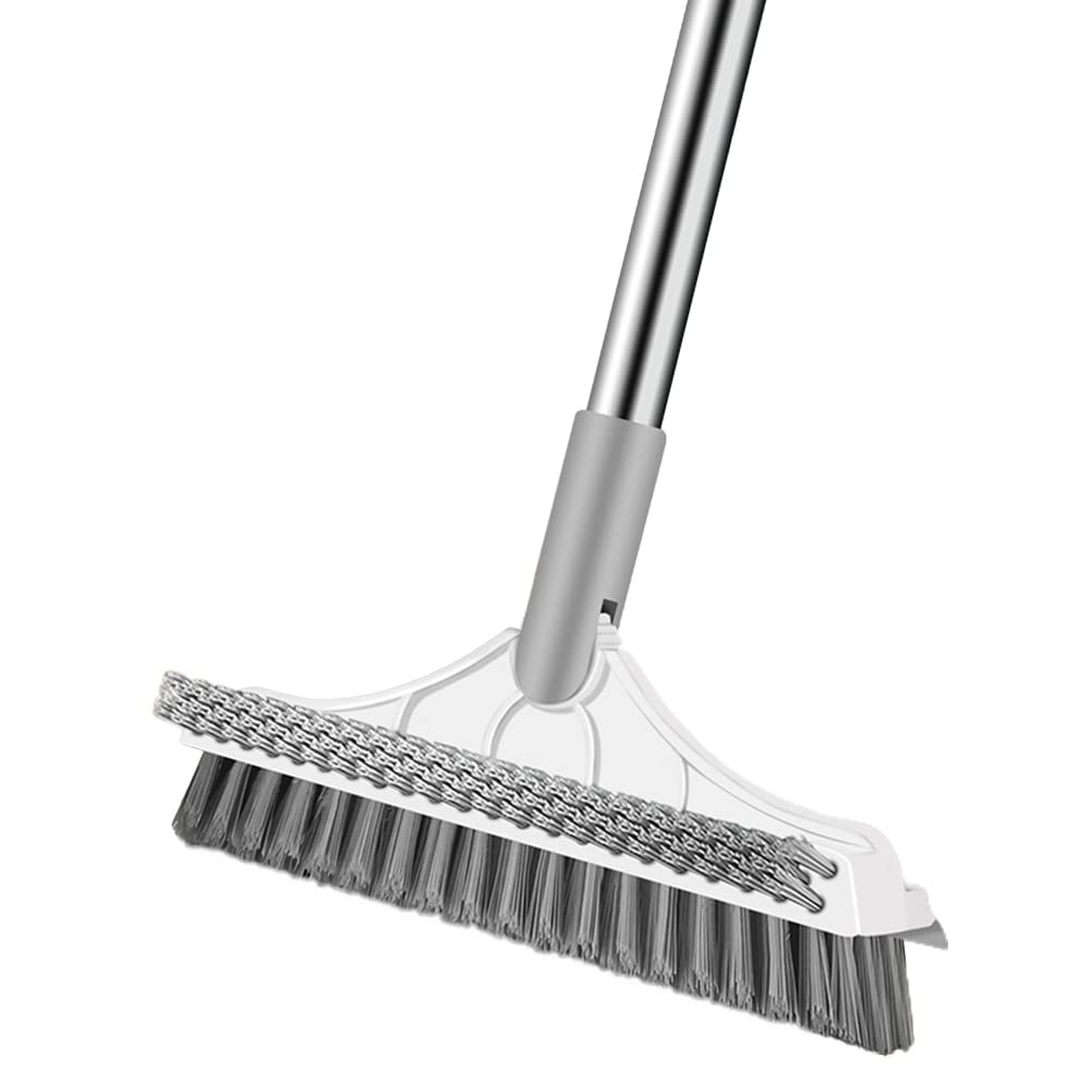 3 in 1 Scrubber with Water Pusher Floor Scrubber Long Handle 120 Rotating Shower Floor Scrubber Household Brush for Patio Tiles 