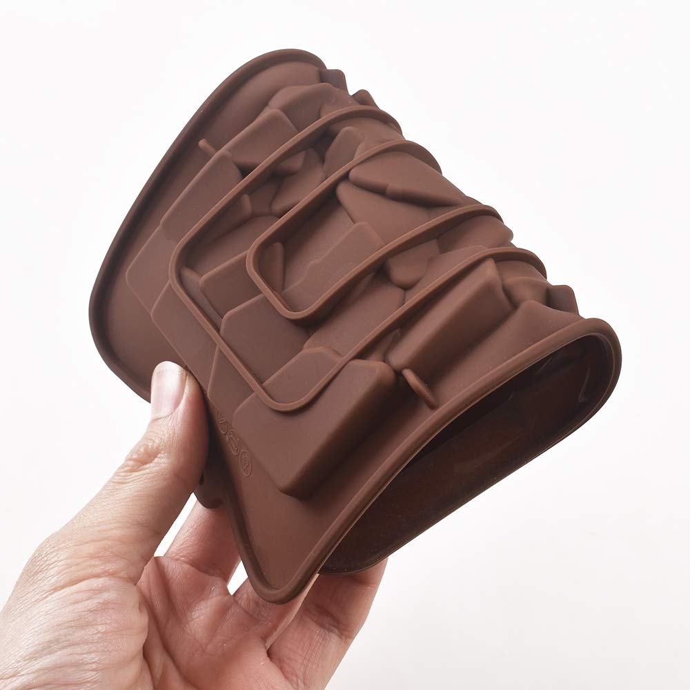 Ionegg Break Apart Silicone Chocolate Molds, Fragments Chocolate Bar Molds, Homemade Protein And Energy Bar Molds, 4 Packs