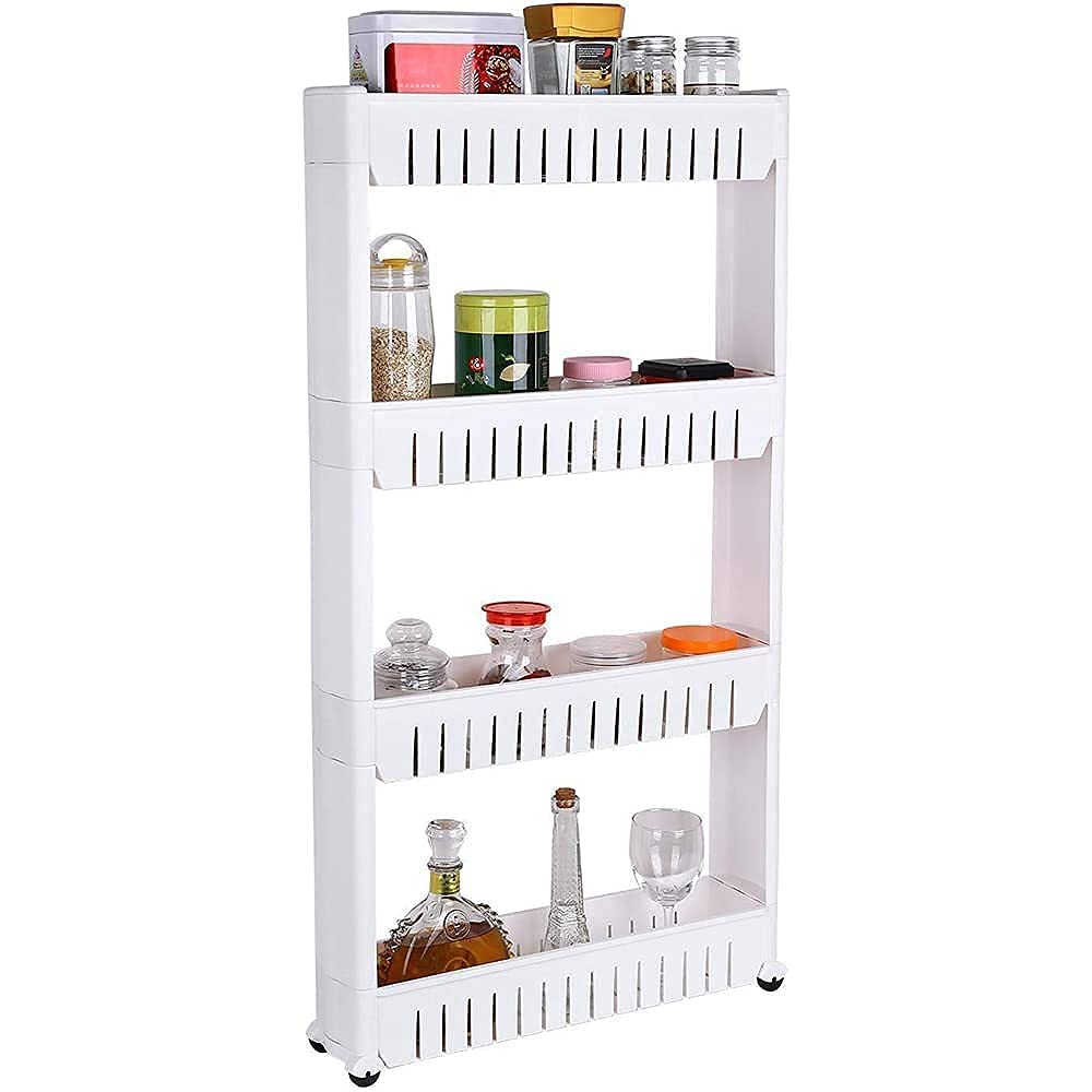 Navrang 4 Layer Slim Spice Rack Organizer For Counter Top Metal Spice Organizer Standing Rack Shelf Storage Holder With Shelf Li