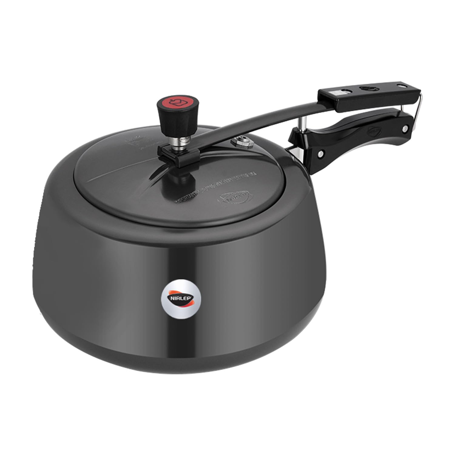 Nirlep Nutrihealth 3 Litre Inner Lid Hard Anodized Aluminium Handi Pressure Cooker With Induction Bottom