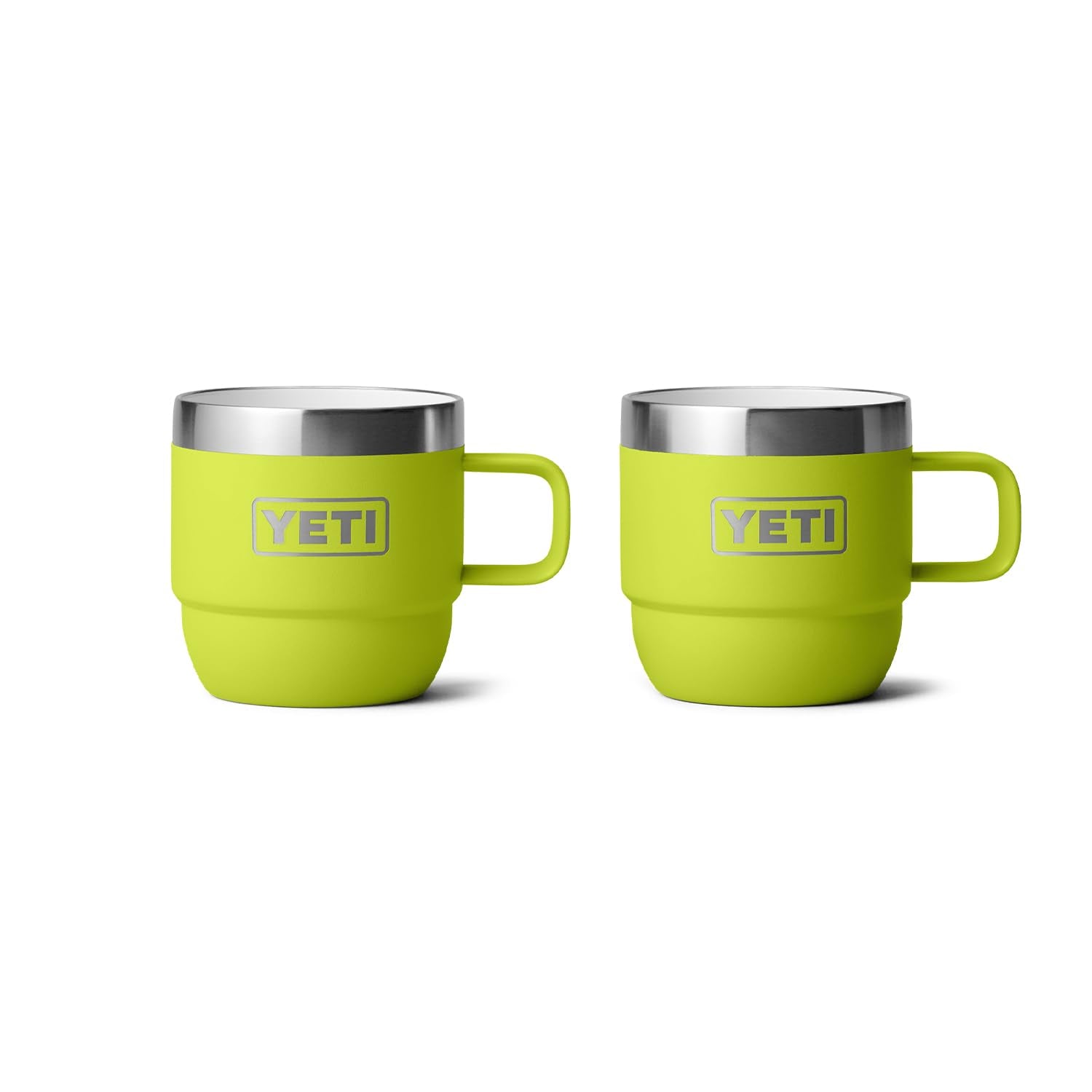 YETI Rambler 6 oz Stackable Mug, Stainless Steel, Vacuum Insulated Espresso/Coffee Mug, 2 Pack, Chartreuse
