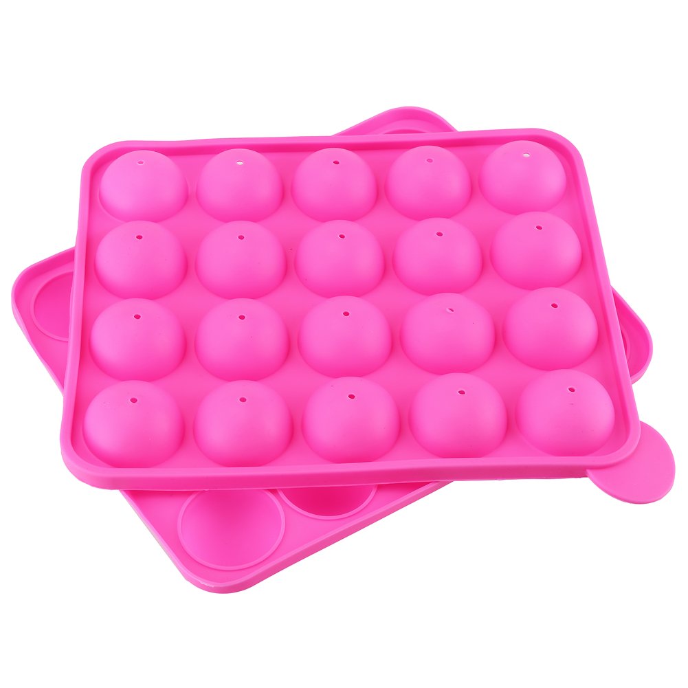 Decora 20-Cavity Silicone Mold With 20 Pcs Sticks For Cake Pop,Hard Candy And Party Cupcake