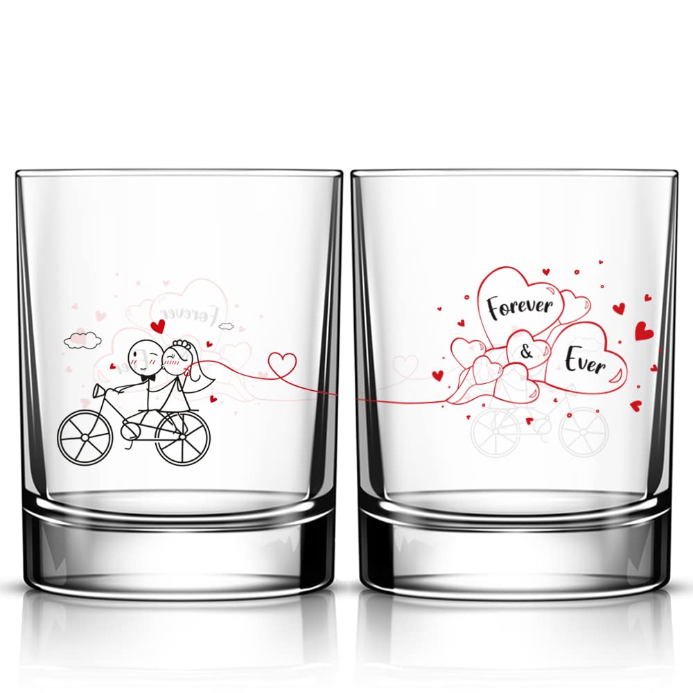 Boldloft Forever & Ever Wedding Glasses For Couples-Wedding Gifts Engagement Gifts His And Hers Gifts For Bridal Shower Wedding