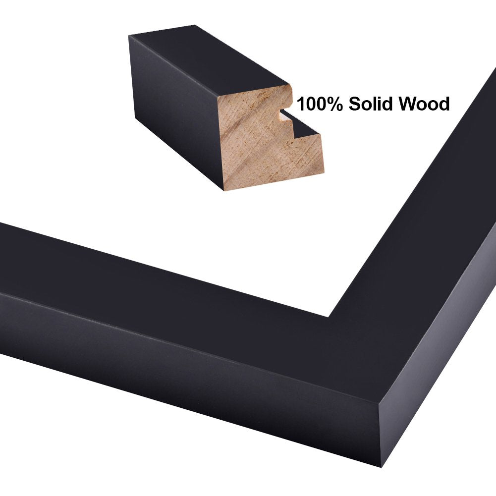 RPJC 4x6 inch Picture Frames Made of Solid Wood High Definition Glass for Table Top Display and Wall Mounting Photo Frames Black