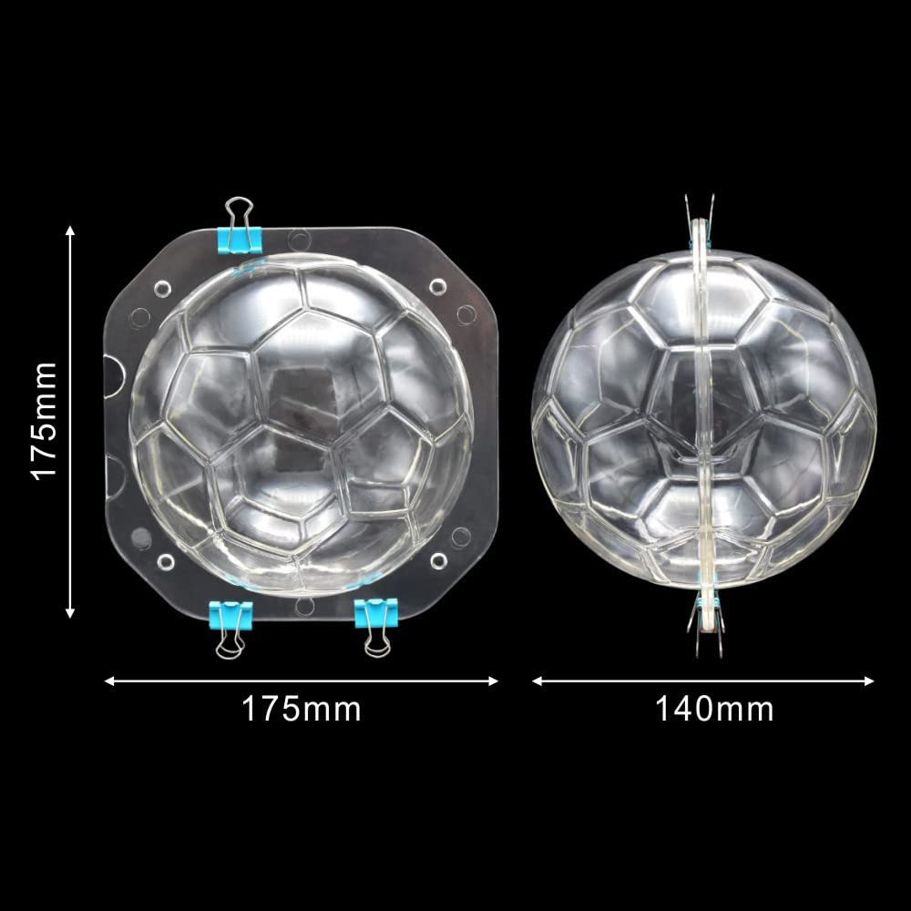 Tuke Balls Mold, 3D Chocolate Football Molds With Clips For Diy Cake Pastry Decoration Jelly Candy Fondant Molds Baking Tool