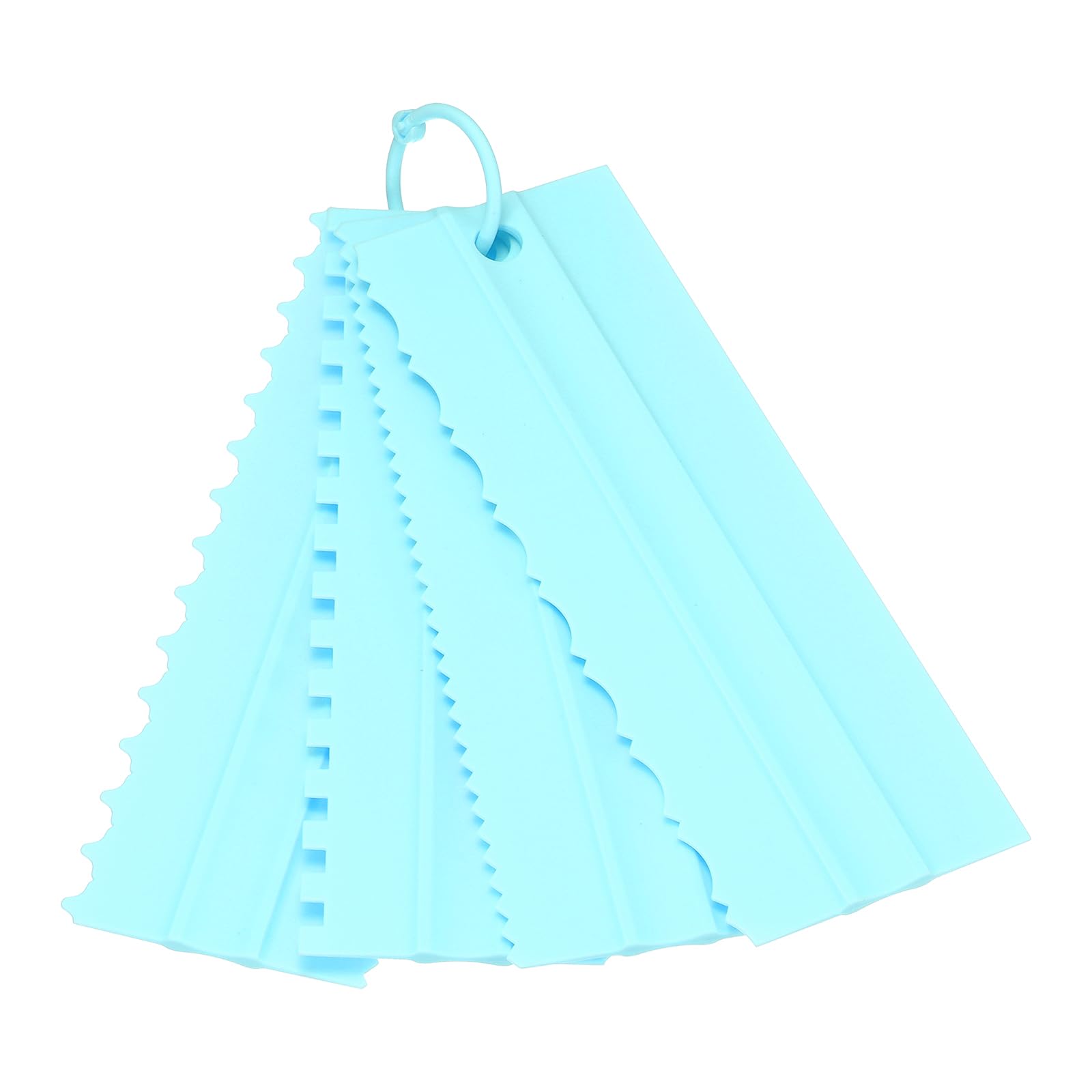 uxcell Cake Scraper Icing Spatula and Decorating Cake Comb 8.15x2.76 Blue