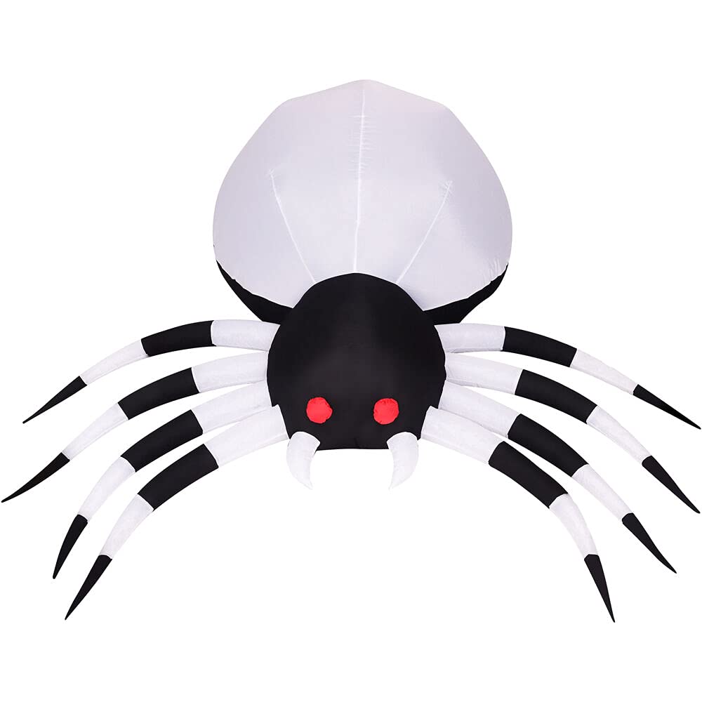 Haunted Hill Farm 6-ft. Wide Spider Blow Up with Disco Lights, Outdoor Halloween Inflatable Decoration for Lawn and Yard, Giant 