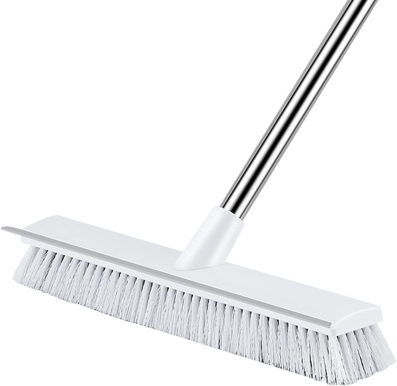 R Rich Olive 2-In-1 Bathroom Cleaning Brush With Wiper, Long Handle 180 Rotating Toilet & Tile Cleaning Brush, Floor Scrubber Wi