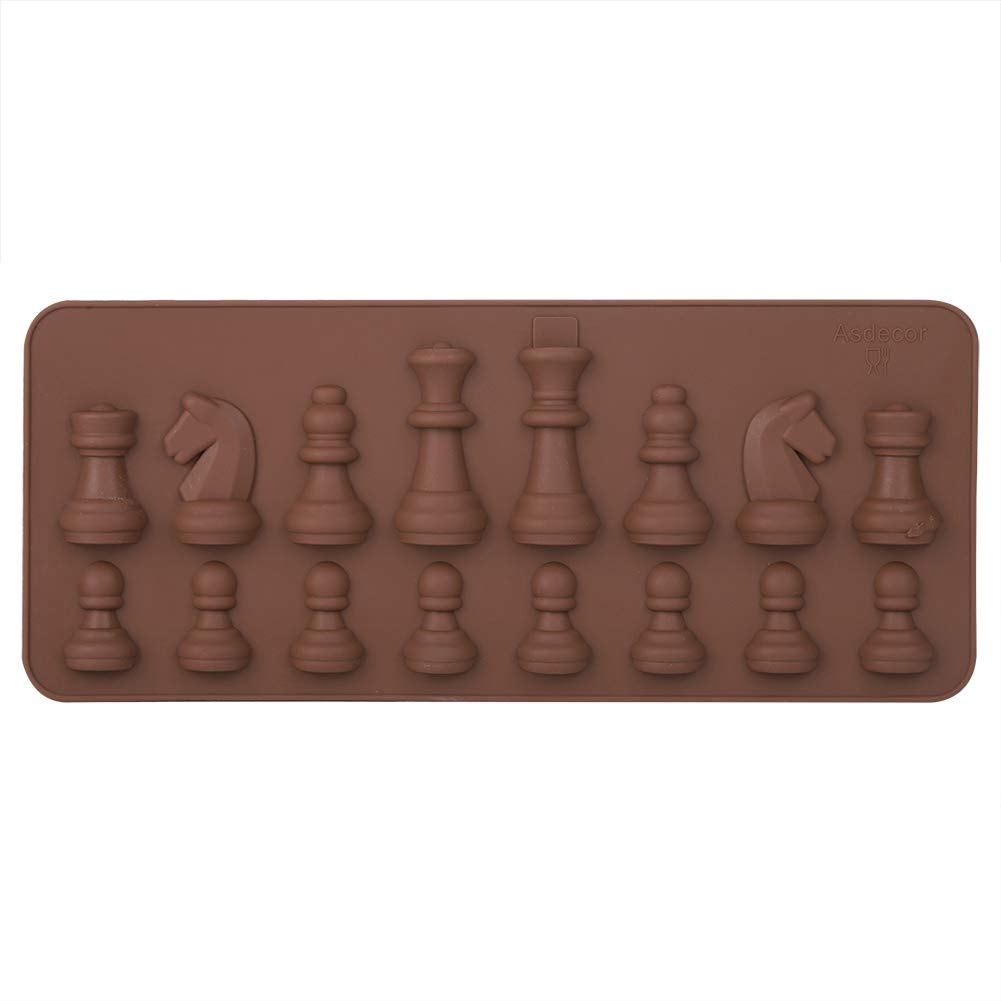 Estink Silicone Chocolate, 16-Cavity International Chess Shaped Chocolate Cake Ice Fondant Cupcake Cake Decorating Tool For Diy