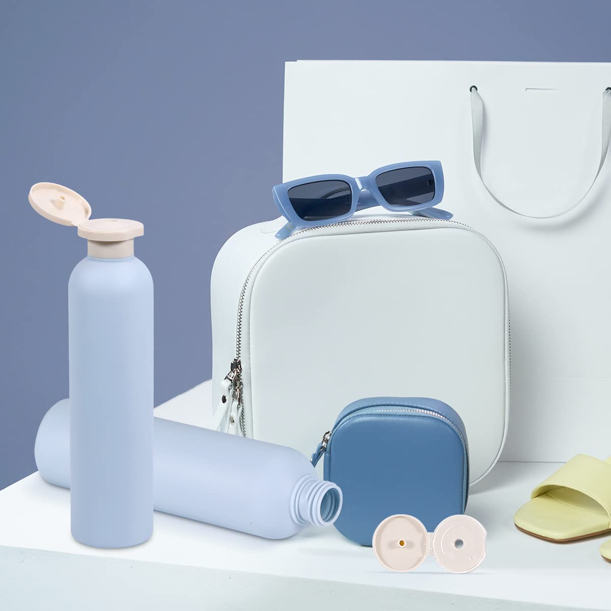 Umetass 8.8 Oz Travel Shampoo Bottles, Refillable Flip Cap Squeeze Bottles For Toiletries, Large Leakage-Proof Travel Shampoo An