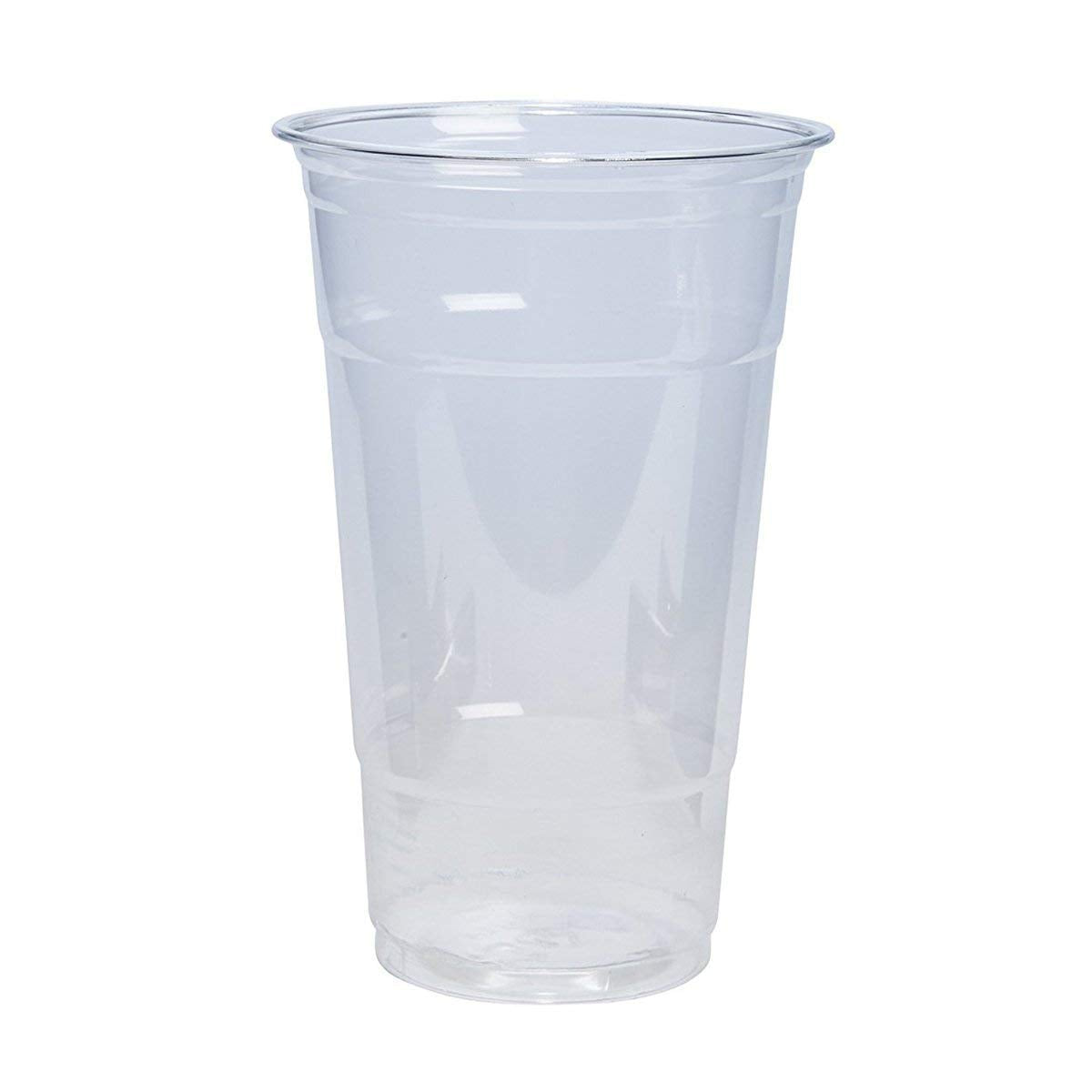 Comfy Package [24 Oz. - 100 Pack Crystal Pet Clear Plastic Cups For Party - Ideal For Cold Beverages, Smoothies, And Parties