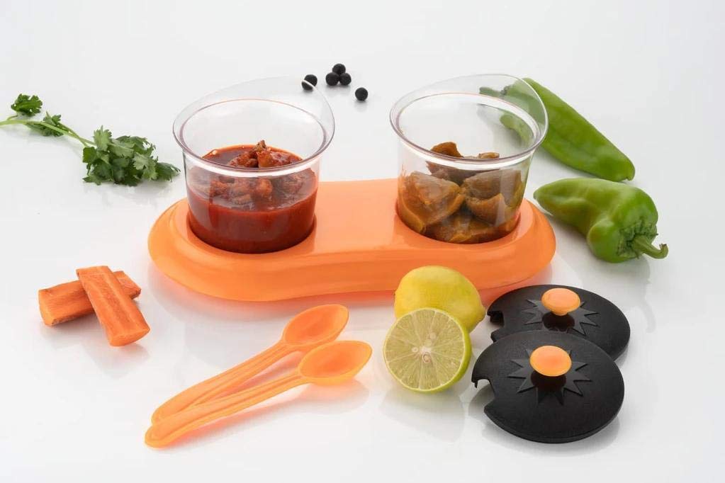 Nhp Traders Multipurpose Dining Set Jar And Tray Holder Spices Jar 2Pc Random Color 2Pc Dining Set