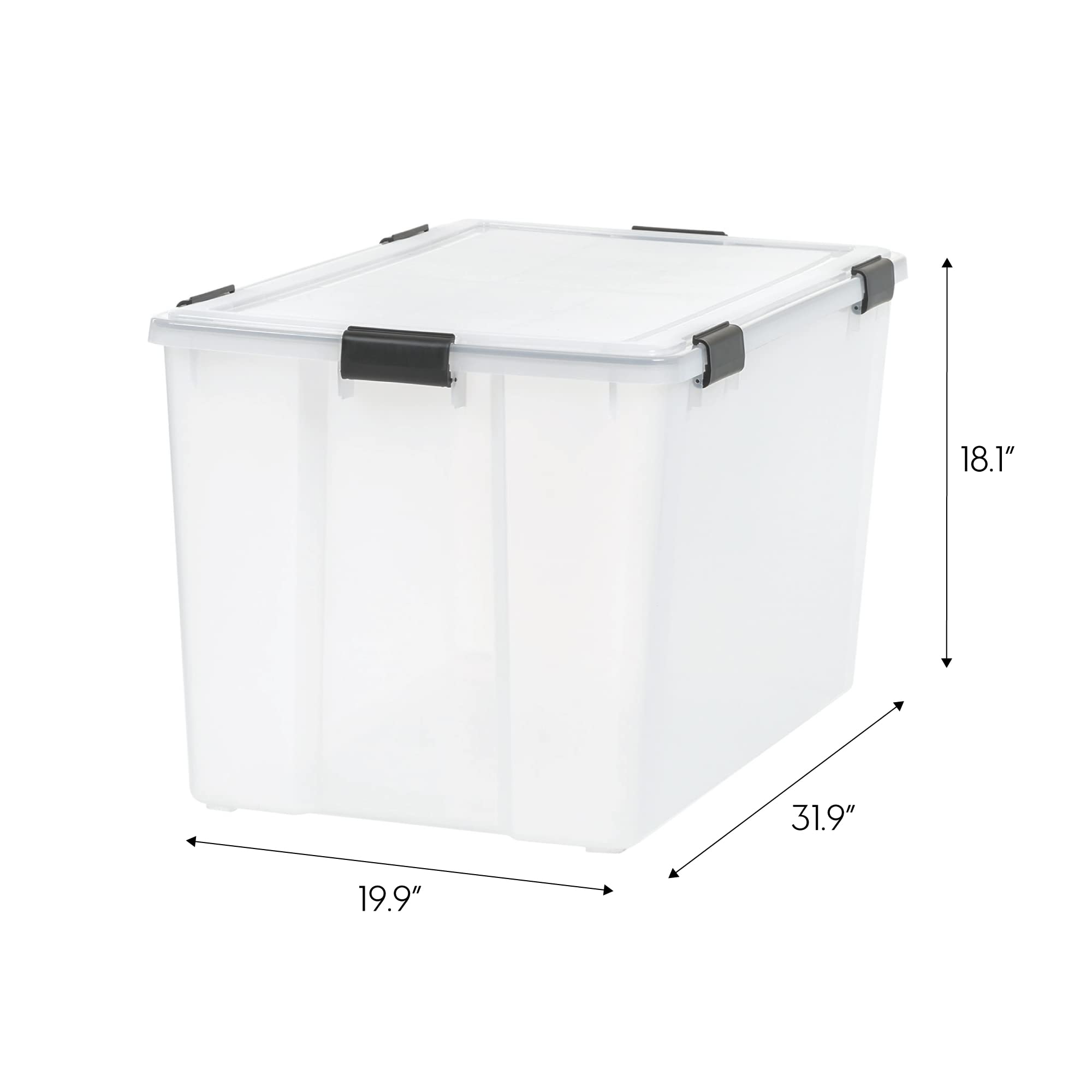 Iris Usa Weatherpro 156 Qt Storage Bins With Lids, 3 Pack, Bpa-Free Plastic Gasket Box With Tight Latch And Seal, Stackable Nest