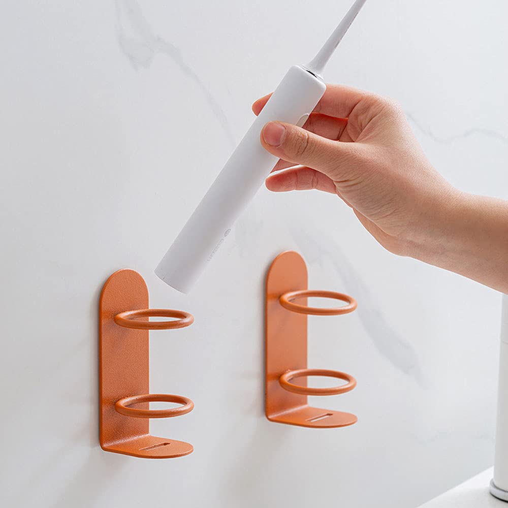 Toothbrush Holder Vanity Storage Rack Toothpaste Holder Free Punch Electric Toothbrush Body Base Stander For Bathroom (White)