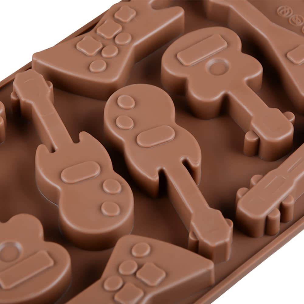 10 Grid Guitar Shape Silicone Cake Mold Chocolate Ice Cube Fudge Pudding 3D Mold Diy Baking Fondant Cake Decorating Tools