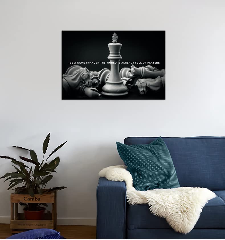 Be A Game Changer The World Is Already Full Of Players Inspirational Wall Art International Chess Motivational Poster Canvas Pai
