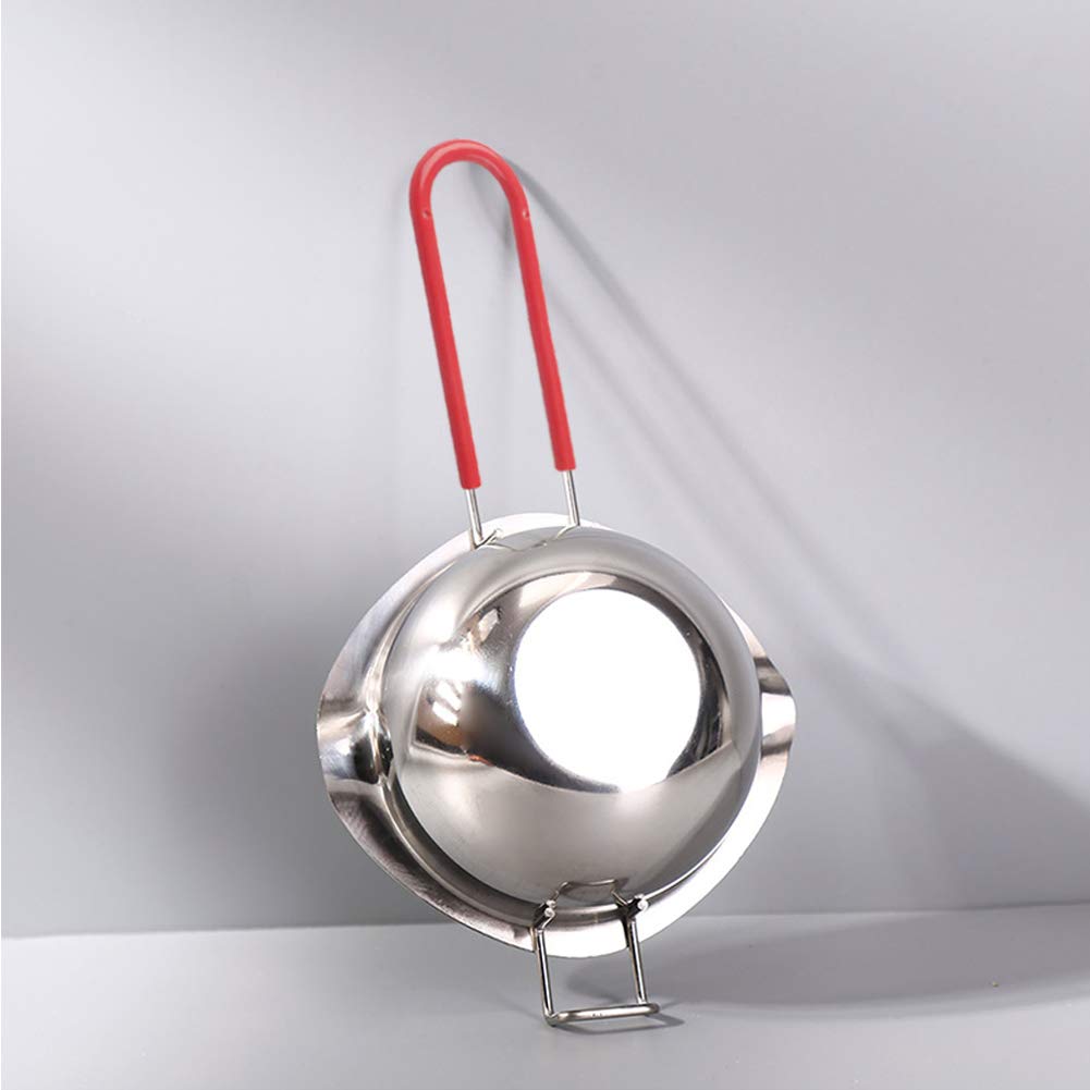 Stainless Steel Double Boiler Pot with Heat Resistant Handle for Melting Chocolate  Candy and Candle Making (18/8 Steel  20oz  Universal Insert)