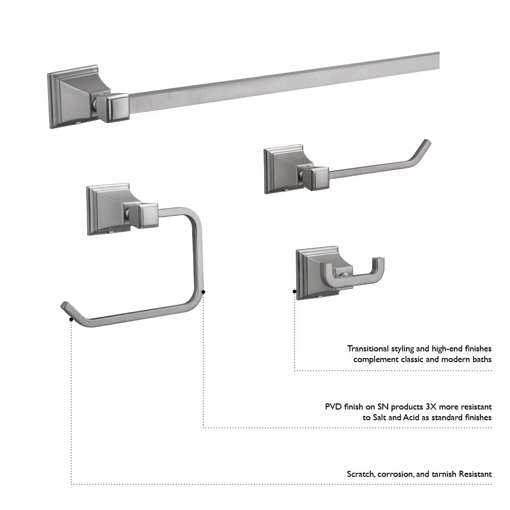 Design House 560466 Torino Bathroom Wall Mount Towel Ring, Satin Nickel