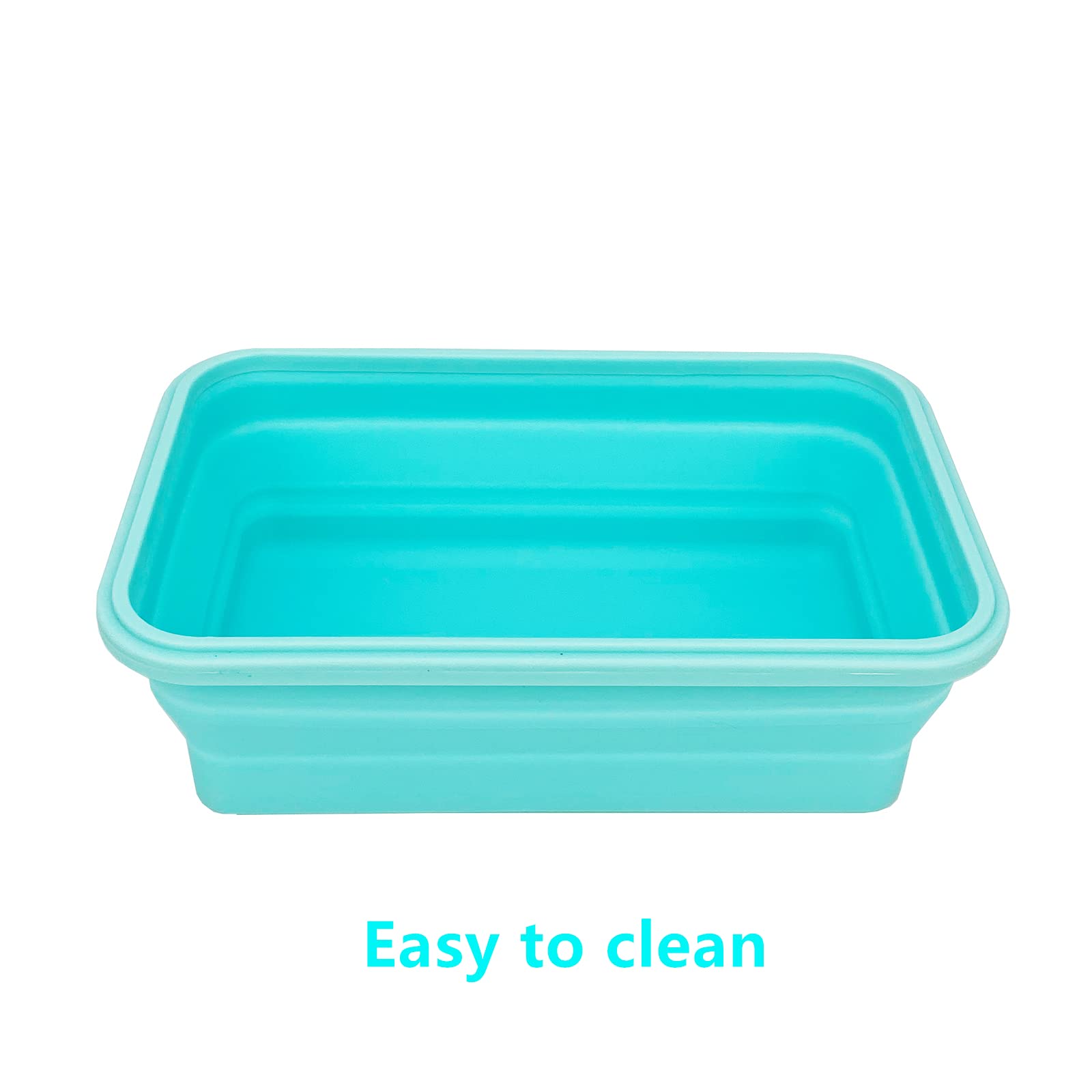 Cartints Large Collapsible Camping Food Containers, 1200Ml Silicone Lunch Container, Microwave Safe Reusable Meal Prep Container