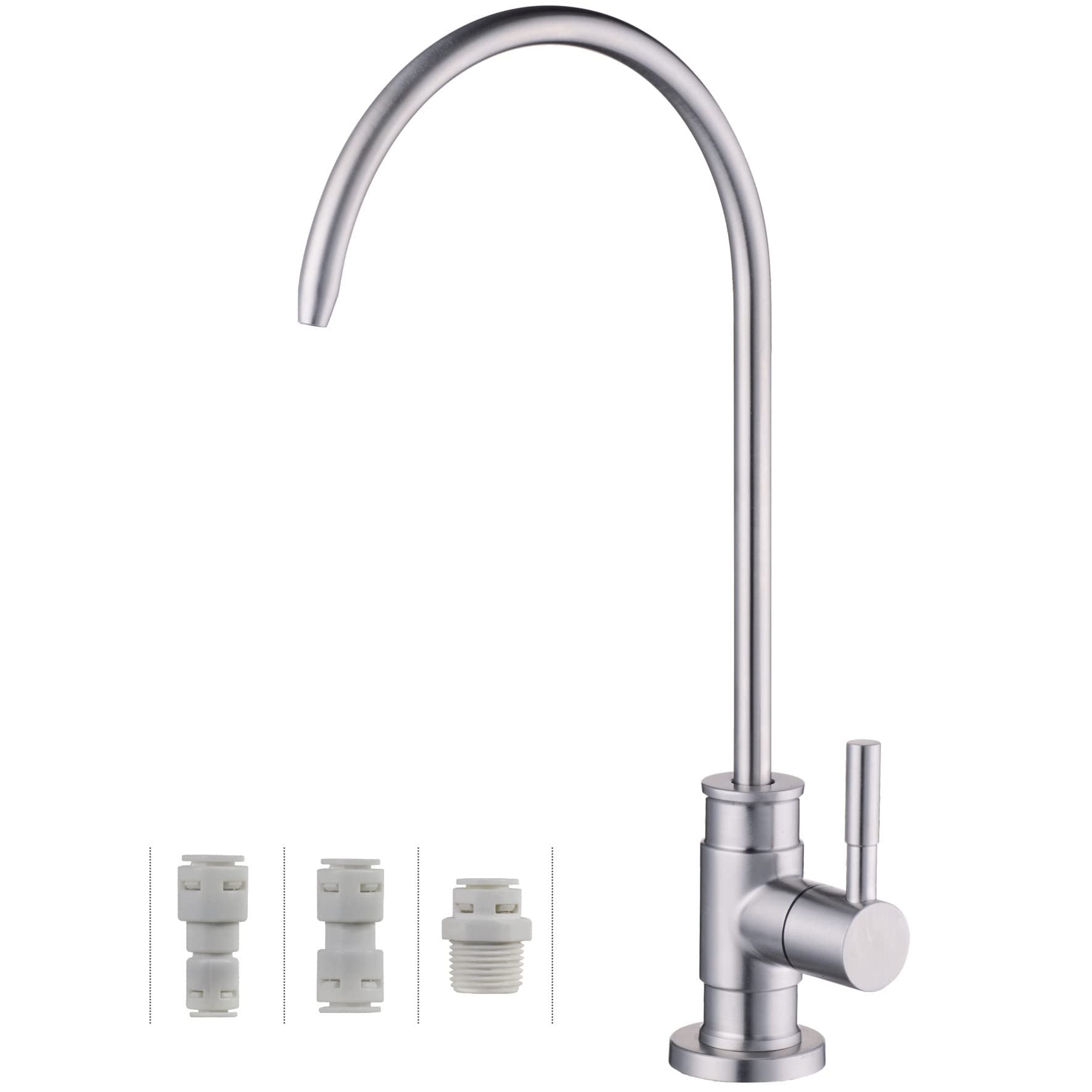 Drinking Water Faucet Brushed Nickel,Wellup Reverse Osmosis Faucet For Non Air Gap Ro Water Filtration System, Lead-Free Stainle