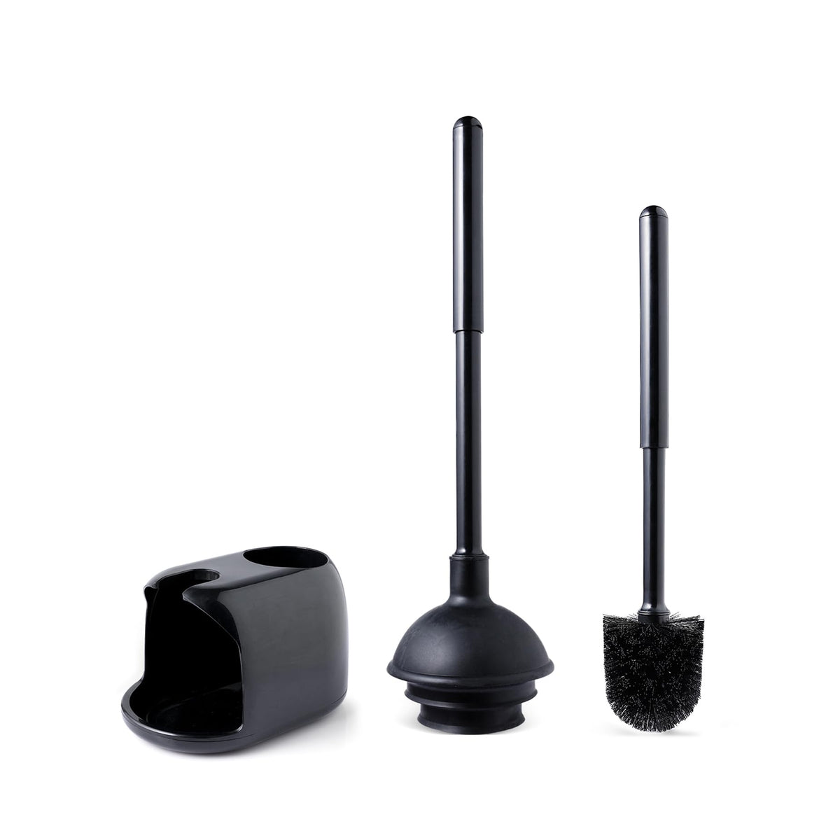 Eyliden Toilet Plunger And Brush Set, Upgrade 3-Step Suction Cup Toilet Plunger And Bowl Brush Set With Holder, Toilet Plunger B