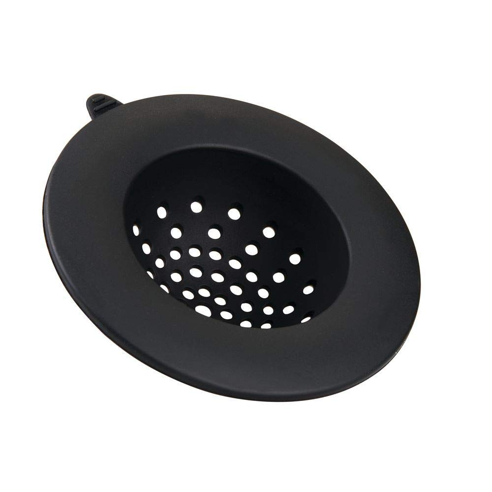 Idesign Bpa-Free Flexible Silicone Kitchen Sink Strainer, 4.3'' X 4.3'' X 1.4'', Black