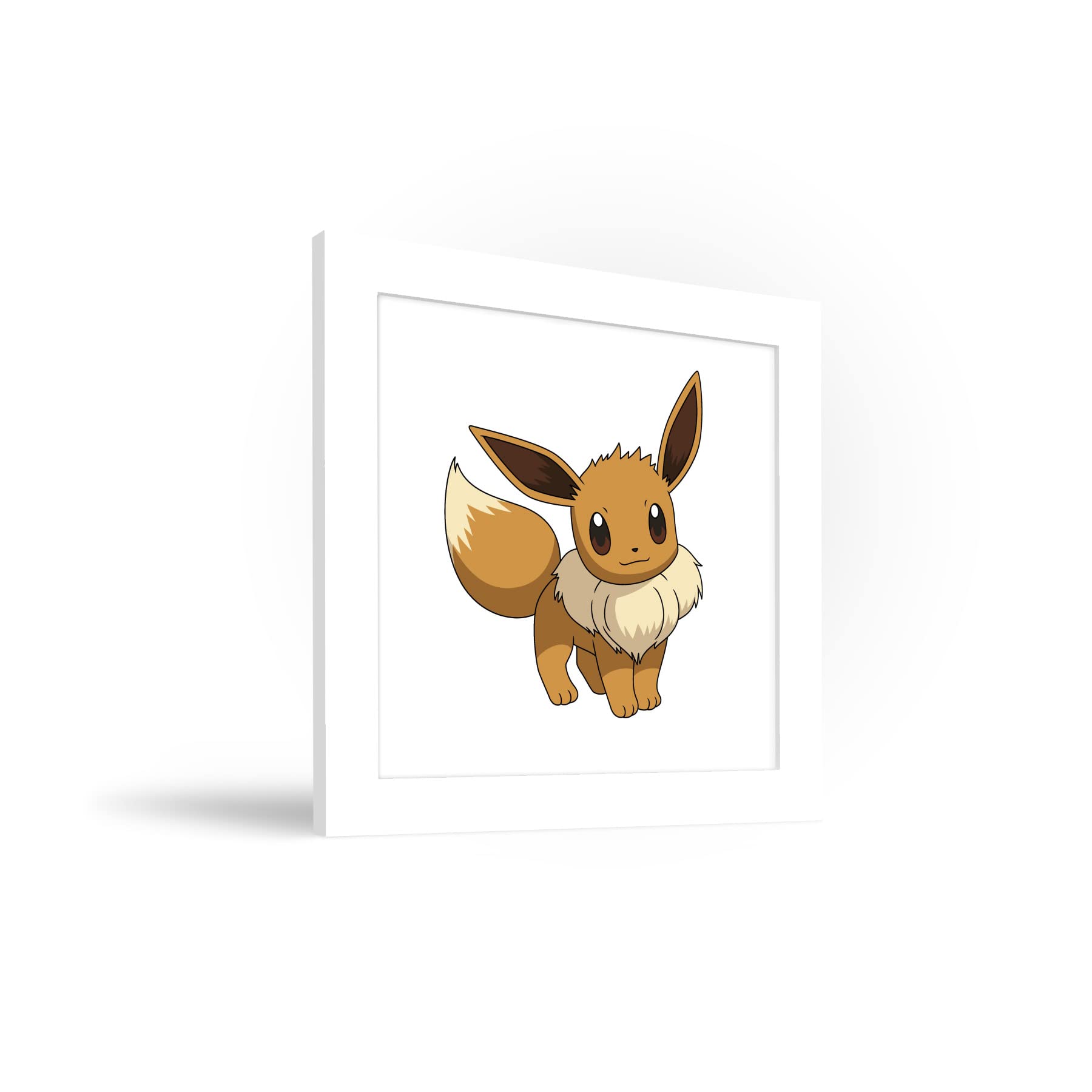 Trends International Gallery Pops Pokemon - Eevee Wall Art, White Framed Version, 12'' X 12''