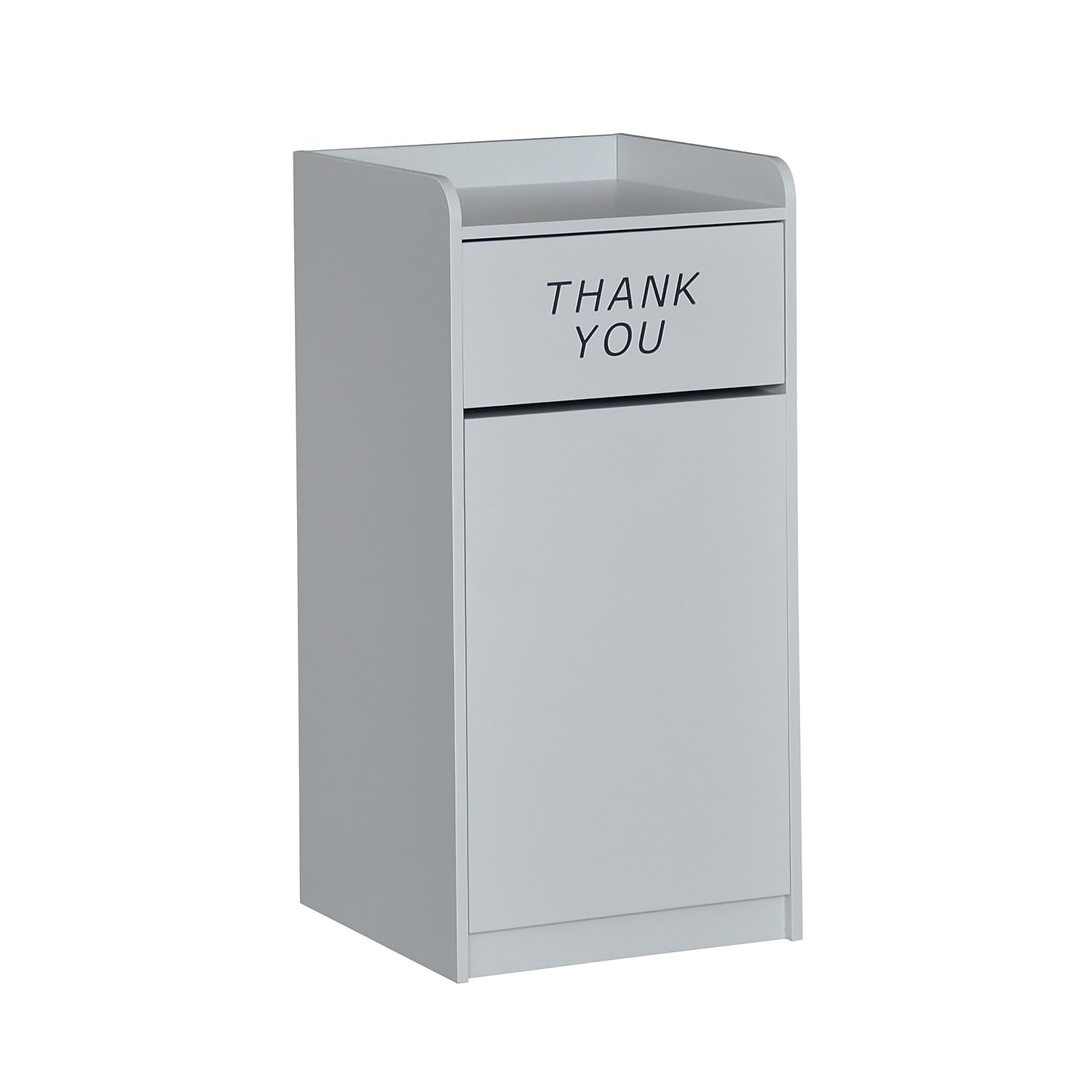 Flash Furniture Wood Tray Top Receptacle, Set of 1, Gray