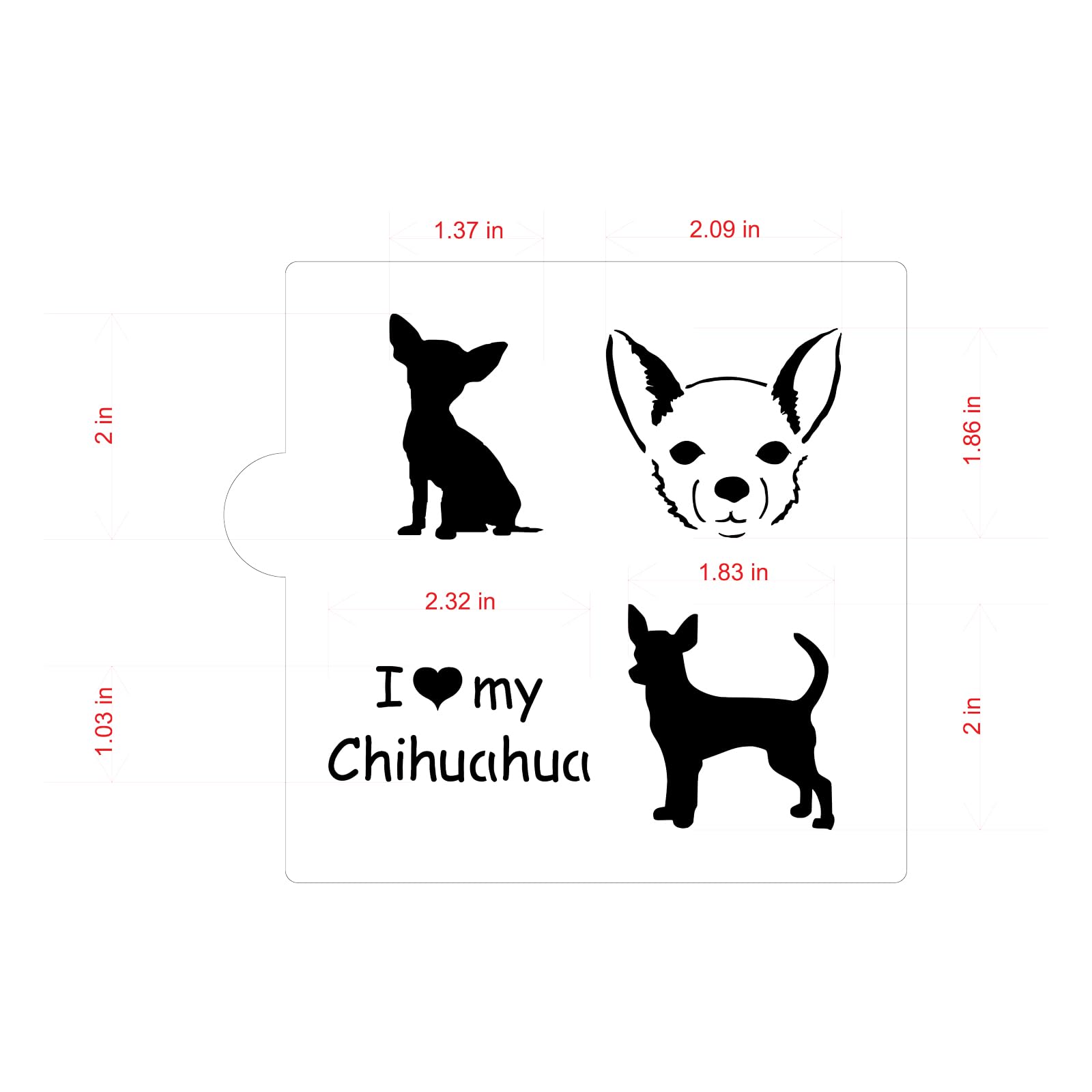 I Love My Chihuahua Cookie And Craft Stencil By Designer Stencils