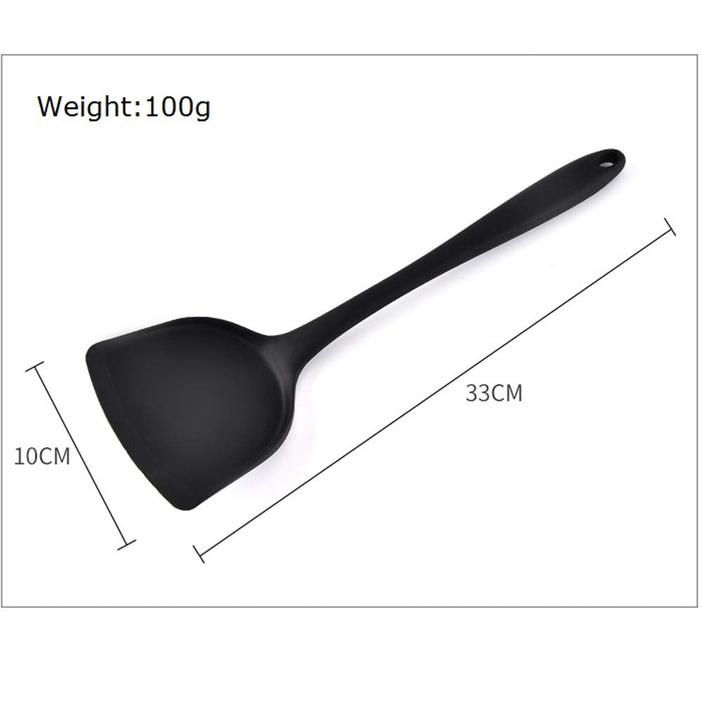 Letoor Heat Resistant Ilicone Shovel Non-Stick Cooking Spatulas Kitchen Utensil, 13 Inch, Black