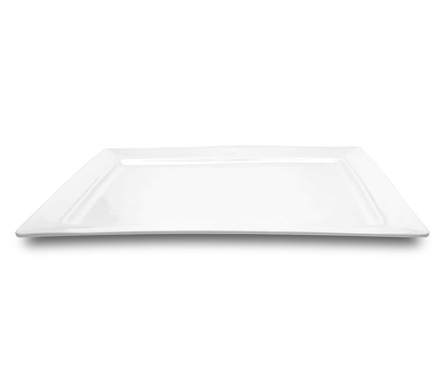 Melamine Serving Tray - 2 Piece 15.875'' X 10.875'' 100% Melamine Rectangular Platter,White Color | Shatter-Proof And Chip-Resis