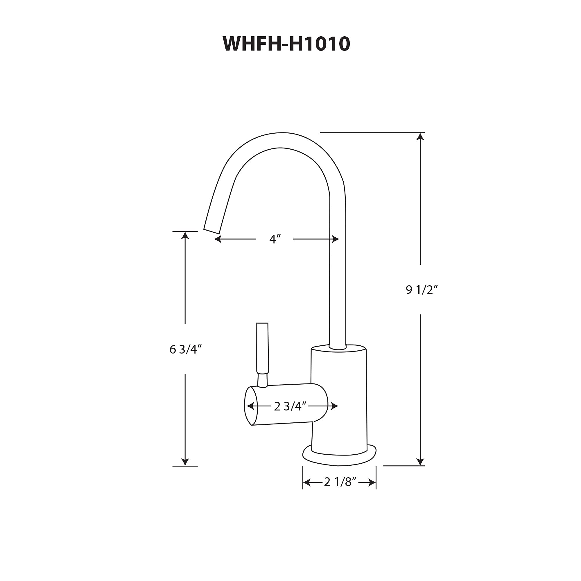 Whitehaus Collection Whfh-H1010-Orb Forever Point Of Use Instant Hot Water Faucet With Contemporary Spout And Self Closing Handl