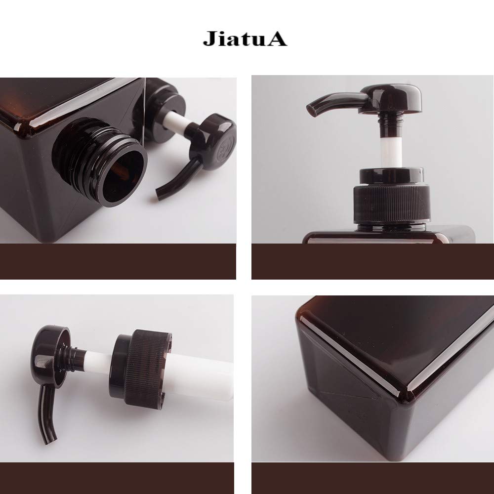 Pump Bottle, Refillable Plastic Empty Lotion Soap Dispenser Liquid Container For Bathroom Shampoo And Body Wash, 15Oz/450Ml Ambe