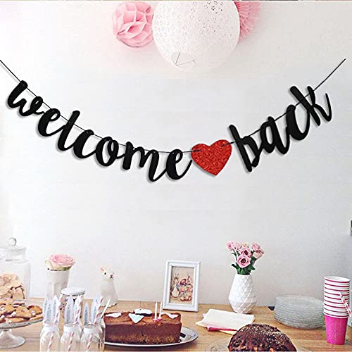 Welcome Back Banner Black Back To School Party Hanging Banner Welcome Back Garland For Welcome First Day Of School Party Classro