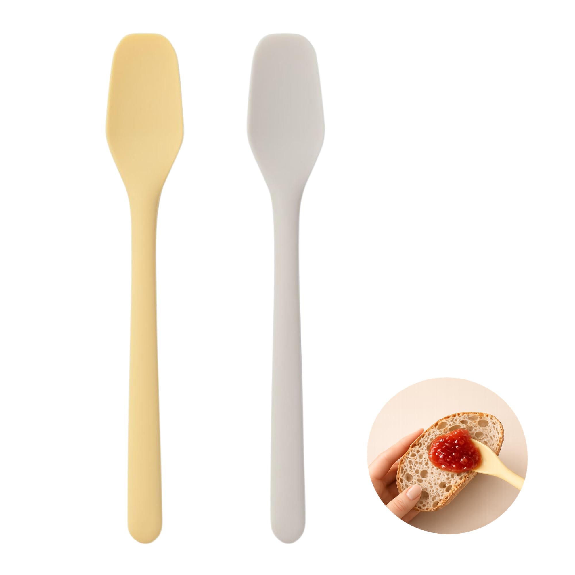 NAMUBRIDGE Silicone Jam Spoon Set of 2, Mini Jar Spatula, Made in Korea