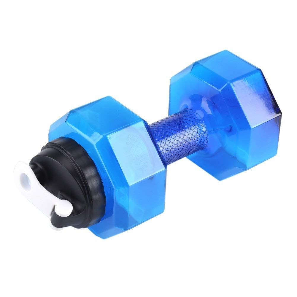 Dumbbell Water Bottle 2.2L Large Sports Hydration Jug with Handle Gym(Blue)