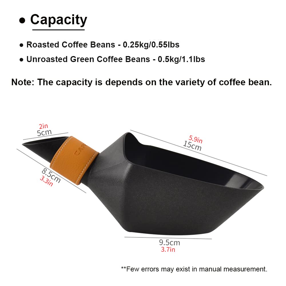 Cafemasy Coffee Bean Scale Measure Scoop Shovel Kilo Bean Scooper (Black-Small)